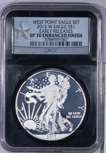 2013-W Silver Eagle ASE$1 NGC SP70 Enhanced Finish Black Core