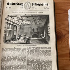 Antique Print 1844 - WESTMINSTER LONDON - Interior Of The STAR CHAMBER