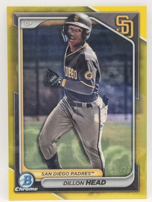 2024 Bowman Chrome #BCP-109 Dillon Head Yellow Refractor  /75