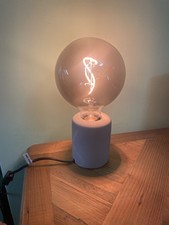 Concrete Table Lamp With Large Bulb Included