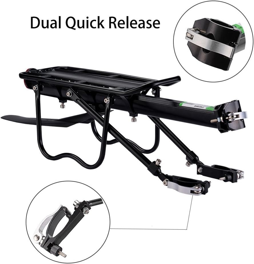ROCKBROS Rear Bike Cargo Rack Quick Release Bike Carrier Rack with Fender Mount