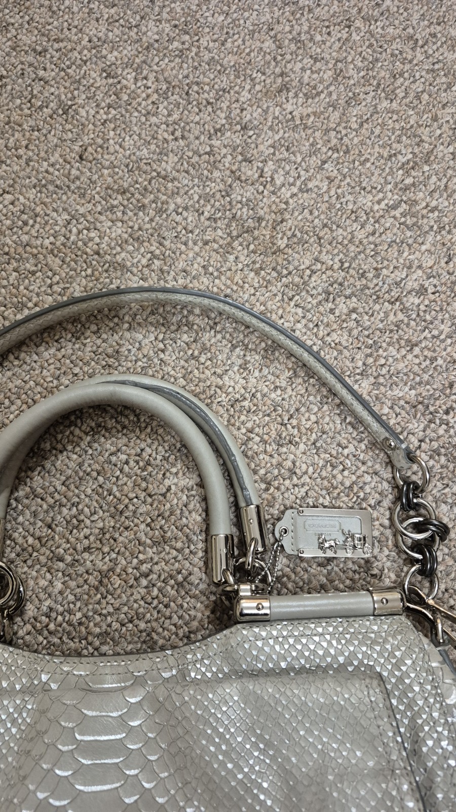 Coach Madison Pinnacle Python Embossed Gray/Silve… - image 3