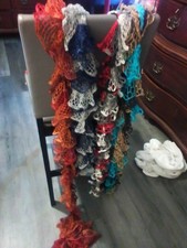 Scarf Long Multicolored Vibrant Soft 65"x6" Lot of 4