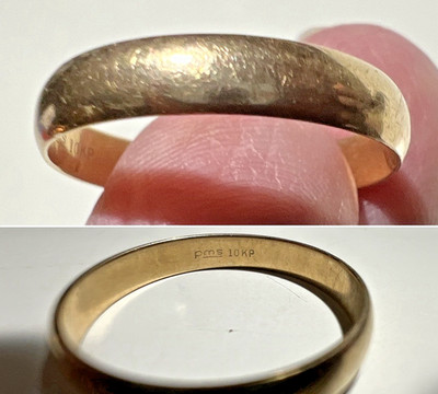 10K Plumb Gold PMS Premesco einfacher Bandring Größe 10,25