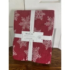 BELLA LUX Christmas Collection Tablecloth Oblong Red Snowflake 60 x 104