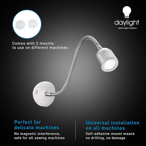 Ultra-Bright Sewing Machine Lamp with Long Flexible Arm and Self-Adhesive Mounts - Picture 8 of 10