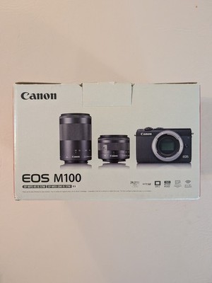 Canon EOS M100 TWO LENS KIT 15-45mm & 55-200mm - MINT Open Box | eBay