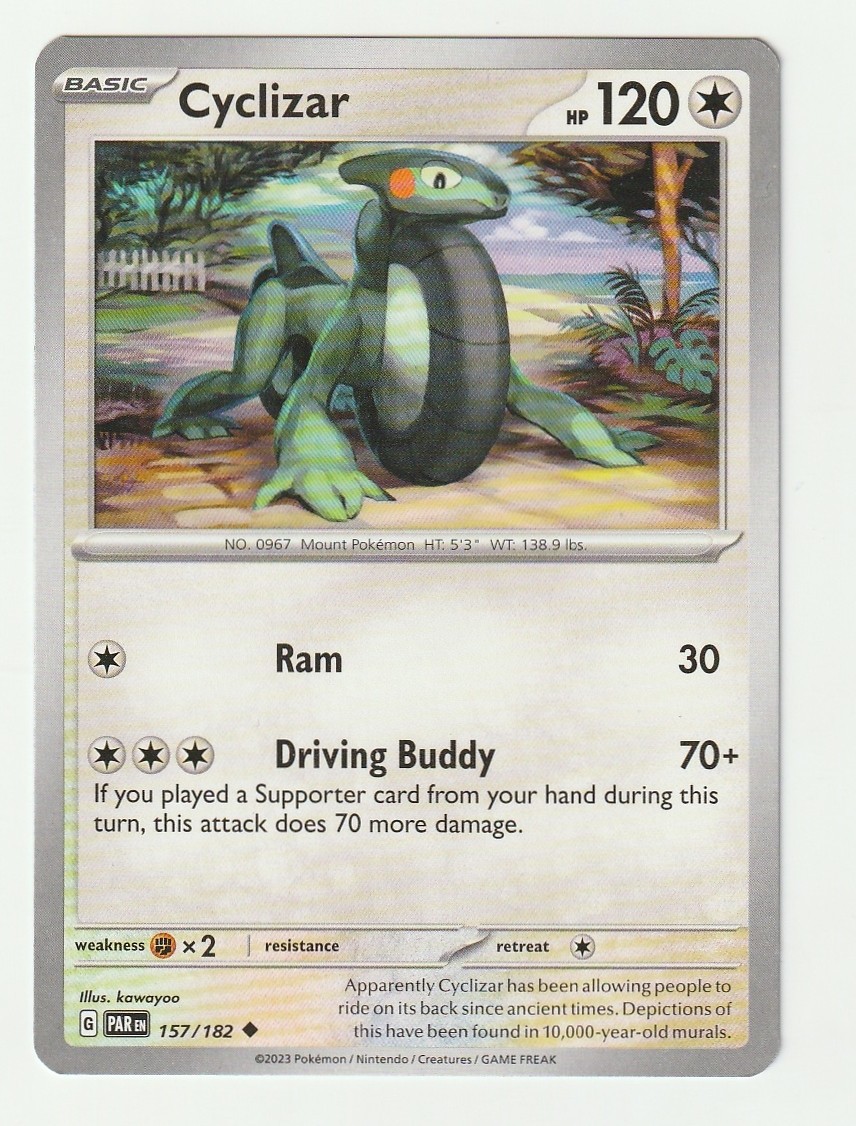 Cyclizar 157/182 Uncommon Paradox Rift Pokemon Near Mint
