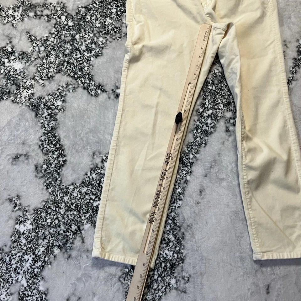 Pantalones chinos J. Jill para mujer talla 6 Petite crema frente plano terciopelo elástico tiro medio Foto 4 de 4