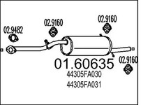 Endschalldämpfer 01.60635 MTS für SUBARU IMPREZA Stufenheck