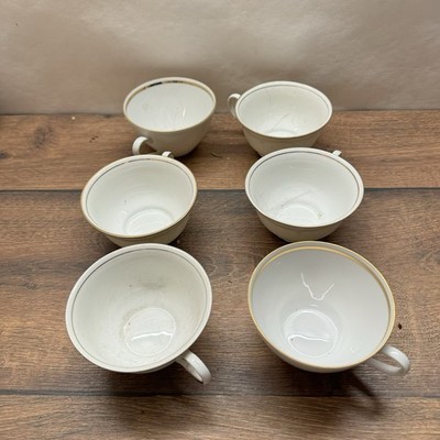 6x Rheinfrone Bavaria Porzellan Tassen Goldrand Cups