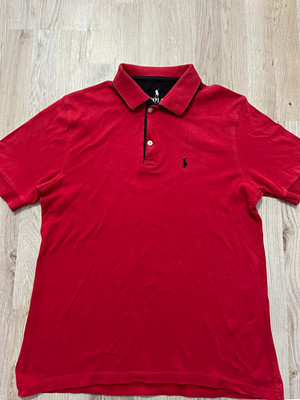Polo Ralph Lauren Herren Polo rot/schwarz Gr. M Kurzarm Kragen best. Logo