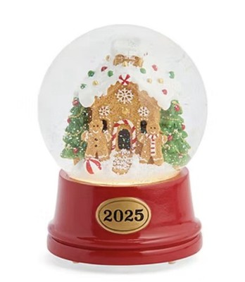 2025 Dated Annual Gingerbread House Musical & Light Up Snow Globe. Brand New!