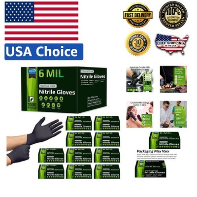 Quality 6Mil Black Nitrile Gloves - Tough, Flexible & Touchscreen Ready