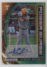 2020 Panini Prizm Draft Picks Green & Yellow Hyper Alerick Soularie Auto 14lc