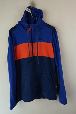 Jack Wolfskin Herren Fleece Kapuzen Sweatshirt Hoody Zip Größe S farbig