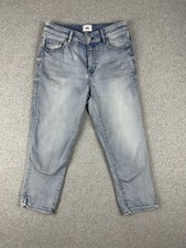 Just Jeans Amaze Knit Women's Jeans Sz 8 W28" Skinny 3/4 Length Blue Stretch