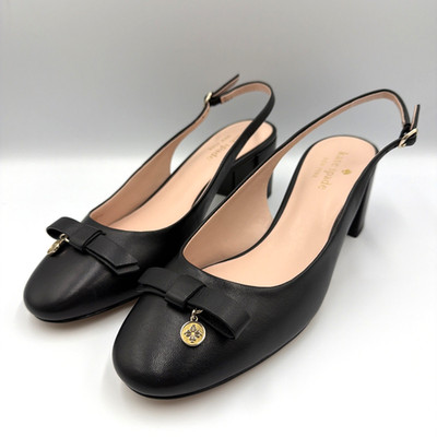 Kate Spade Bachata Slingback Heels - Leather - Black - Women's 8 **NEW**