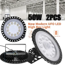 2Pack 50W 50 Watt UFO LED High Bay Light Commercial Bay Lighting Garage Lamp