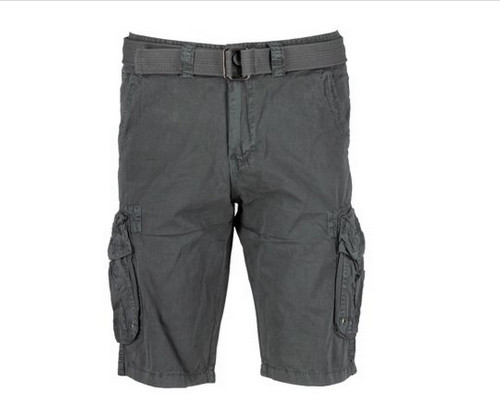 Raw X Men's Belted 12.5'' Inseam Cargo Shorts, Grey, Sz-33