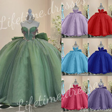 Sweet 15 16 Quinceanera Dresses with Bow Custom Color Birthday Party Ball Gowns