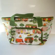 Thirty-One Picnic Thermal Cooler Tote Happy Camper Large Insulated Bag Flaw