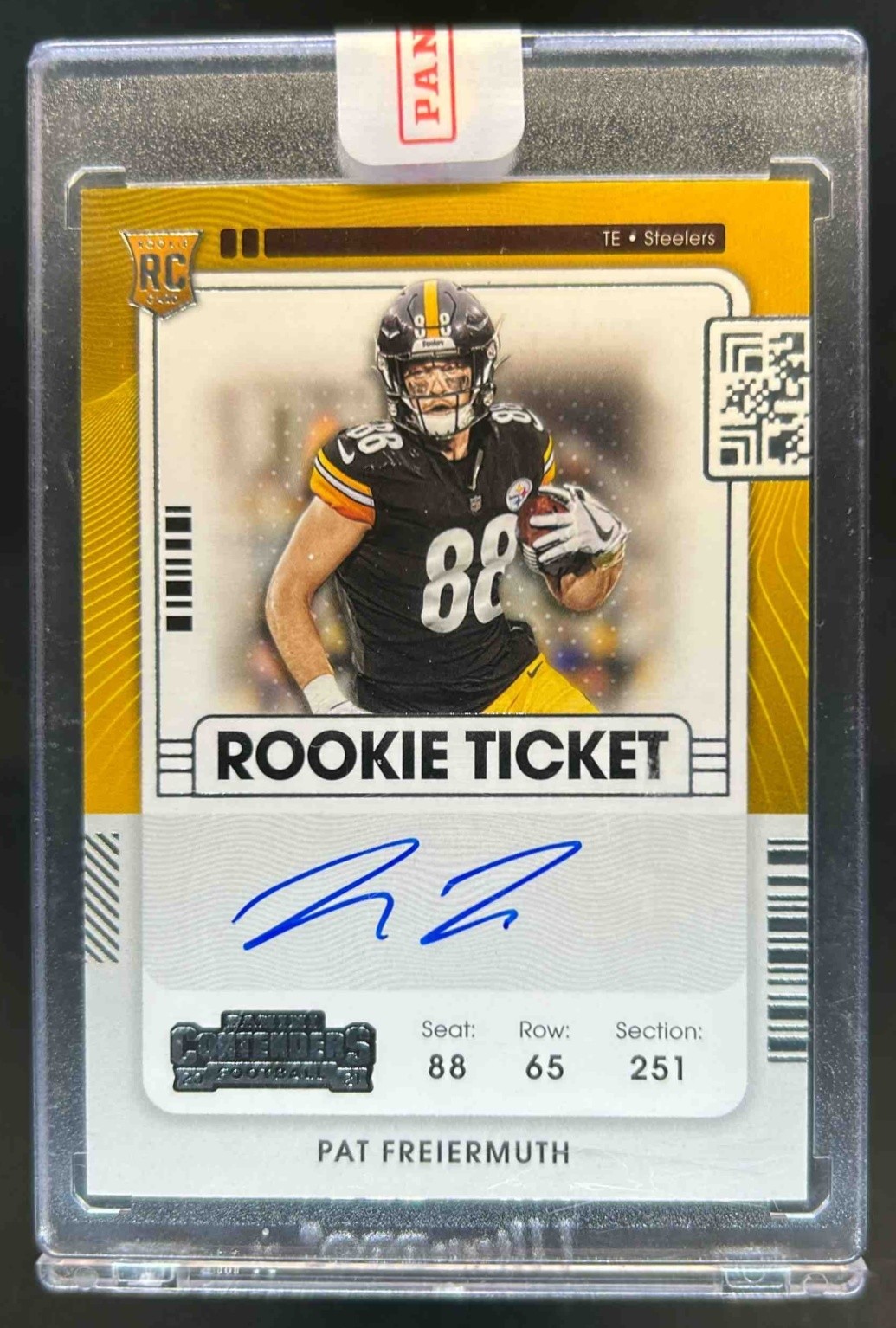 2021 Contenders Pat Freiermuth RC Rookie Auto Rookie Ticket #117 Steelers