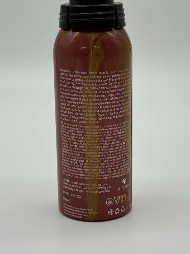 Mousse roja brillante ALTERNA Stylist 1 noche destacados 3,3 oz sin tapa Foto 2 de 4