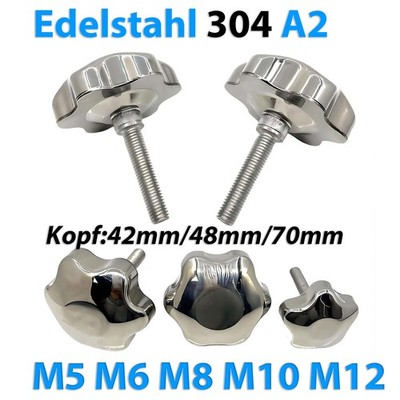 V2A Sternschraube M5M6 M8 -M12 Sterngriffschraube Griff Schraube Rändelschrauben