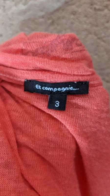 Et Compagnie Taille 40 Superbe gilet rose femme en lin - Photo 4/4