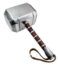 Scale Norse Thunder Hammer Replica | Metal Cosplay Prop Weapon Silver Hammer