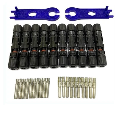 Easun Solarstecker PV Stecker 10 Paar Set IP65 wasserdicht für 4mm² & 6mm² Kabel