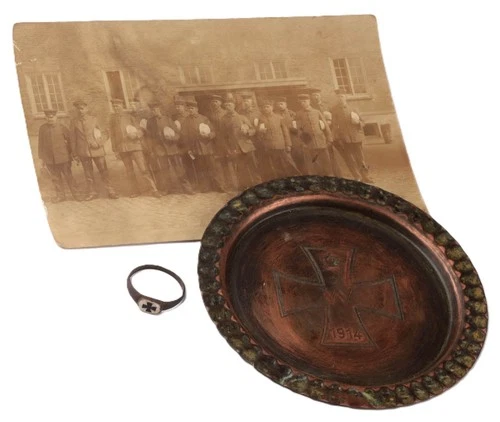 German empire WW1 Iron Cross Ring WWI Germany Plate Photo Military award decorat