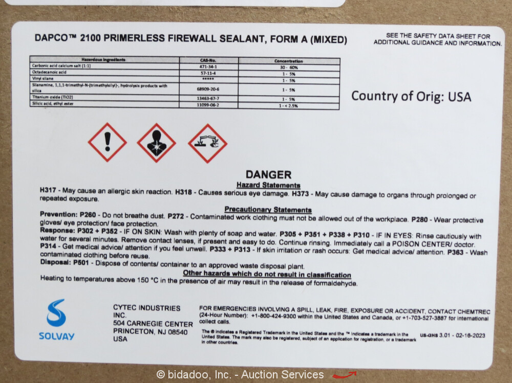 Solvay Dapco 2100 Primerless Firewall Sealant (420) 6 Oz. Kits bidadoo New eBay