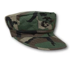 Marine Corps ERDL Woodland Utility Cover - USMC Leaf Pattern 8-Point Hat - USGI