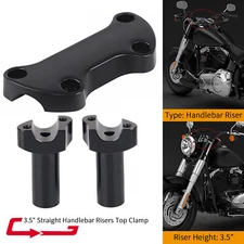 3.5" CNC Handlebar Risers &Top Clamps Kit Fit For Harley Sportster XL Softail