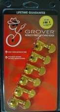 Grover 305G6 Mid-Size Rotomatics Tuning Machines, 6 In-Line, Gold Finish