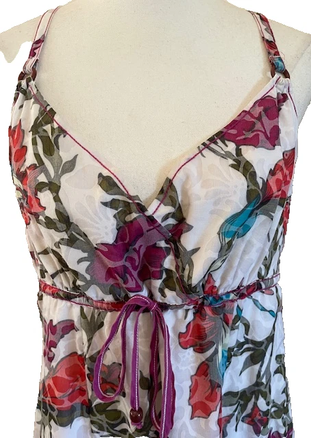 Vestido ESPRIT Euro Talla 12 Maxi Correas Ajustables Floral Cintura Alta Informal Foto 2 de 4