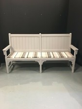 Oak Settle/Bench, beautifully hand painted with cushioned seat covers