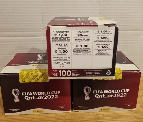 WORLD CUP QATAR 2022 BOX 100 BUSTINE FIGURINE/STICKER.PANINI - Foto 2 di 2