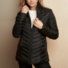 Avon Ladies Womens Black Padded Down Quilted Puffer Winter Jacket Coat Size 6 8