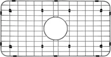 Sink Bottom Grid 24-1/8" x 12-5/8", Centered Drain with Corner Radius 1-1/2"
