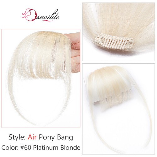 CLEARANCE Thick Bangs Clip In Remy Human Hair Extensions Air Fringe Hairpiece LC - Picture 26 of 36