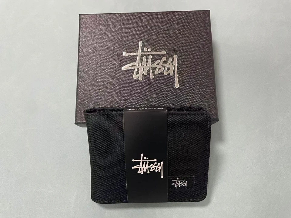 Nuevo Hombres Stussy Hombres Swag Cartera Negro Envío Gratis Foto 2 de 4