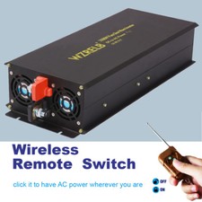 2500W Power Inverter Pure Sine Wave 12V 24V to 120V 220V Car Motorhome RV Remote