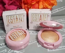 Lot of 2 Estate Cosmetics Dew Me Baked Highlighter Powder BYEEE .11 oz Full Sz