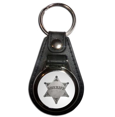 Schlüsselanhänger Sheriff Abzeichen Kunststoff Medaillon (61 mm x 38 mm)