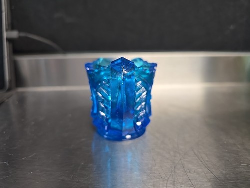 L.E.SMITH BLUE RINGED STAR, CREAMER, SAWTOOTH EDGE 2" - Picture 5 of 7