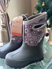 Bogs Neo-Classic Bullseye Kids Boot, Gray Multi, Kids Size 12~NEW