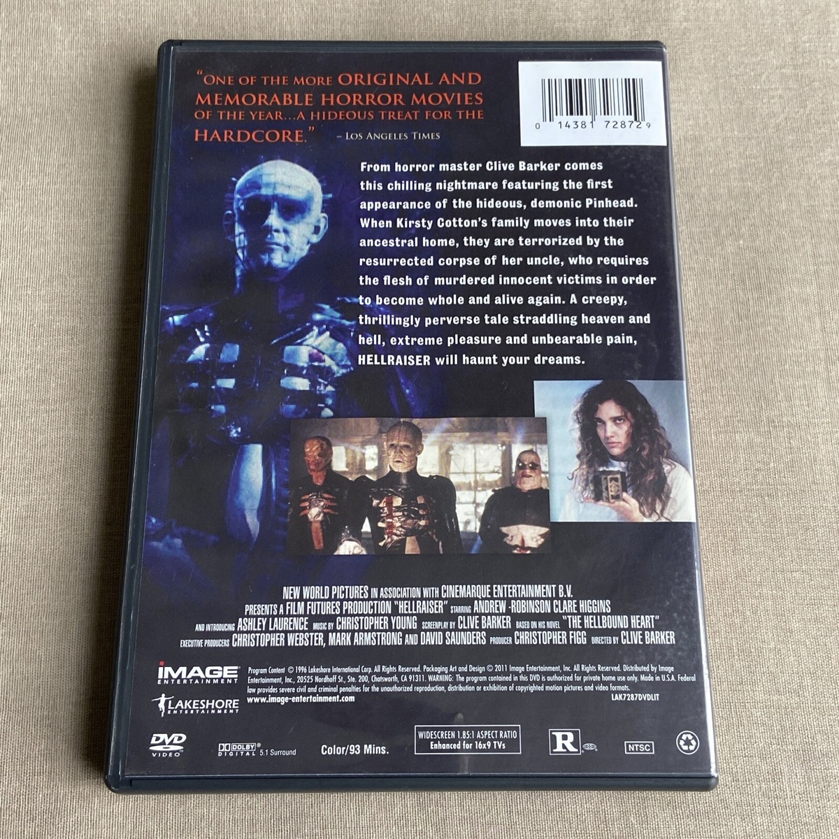 Hellraiser (DVD 1987) Horror Pinhead Clive Barker Clare Higgins
